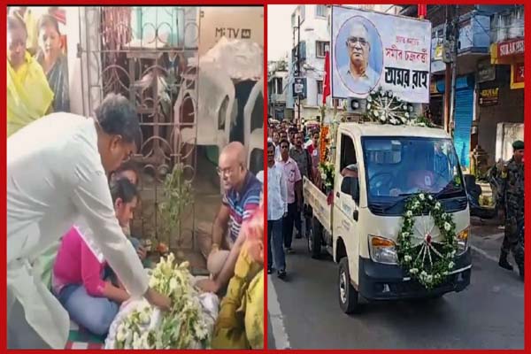 tripura cm manik saha paid last respect to late cpim leader samir chakraborty