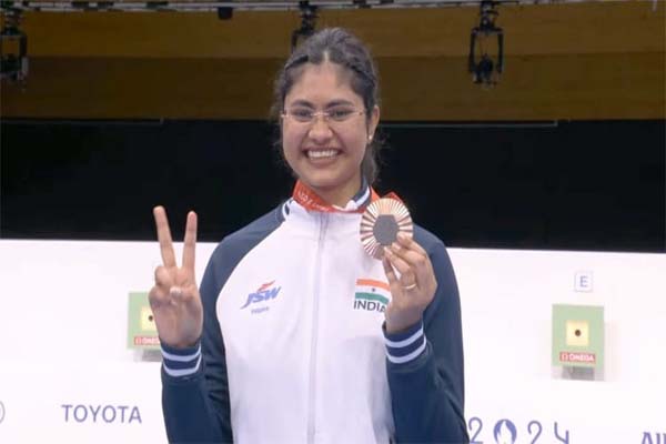 paris paralympics rubina francis wins bronze in  air pistol sh1 event