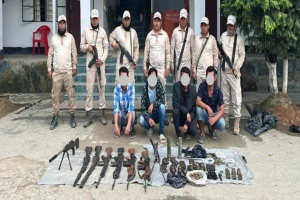 manipur four militants arrested with weapons