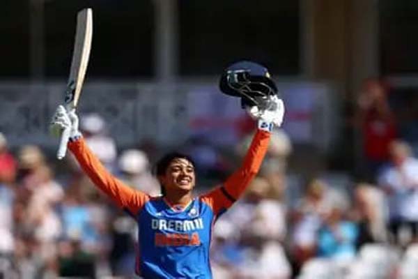 indian women team beat england by 97 runs- captain mandhana scores century