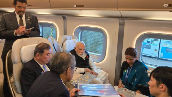 modi traveled bullet train in japan with pm ishiba- this train to run between mumbai-ahmedabad