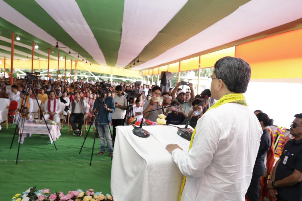 bjp workers attacked strong message at mann ki baat program in ashrambari by cm dr manik saha