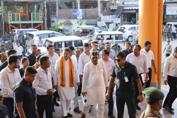 pm to inaugurate redeveloped tripura sundari temple- cm inspects preparation