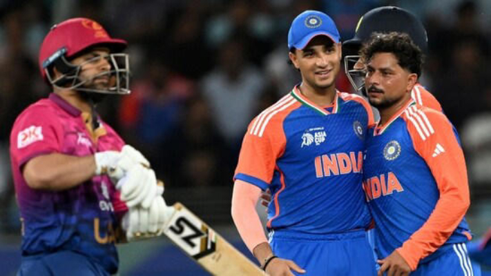 kuldeep yadav spins india to crushing win over uae in asia cup opener