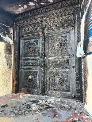 attempted fire at neermahal sparks concern during durga puja festivities