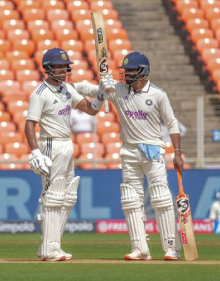 india tightens grip in ahmedabad test jadeja jurel shine with centuries