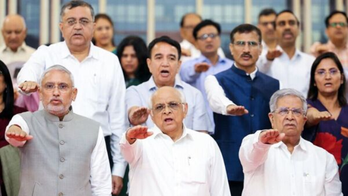 all gujarat ministers resign ahead of major cabinet reshuffle bhupendra patel to stay on