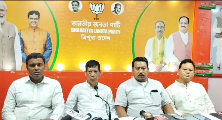 bjp hits back at tipra motha accuses ally of distorting tripura’s history ahead of ttaadc polls
