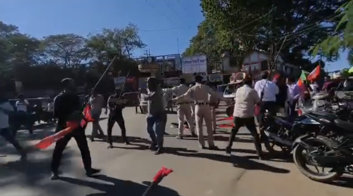 congress cpim office rally targeted as dharmanagar turns violent