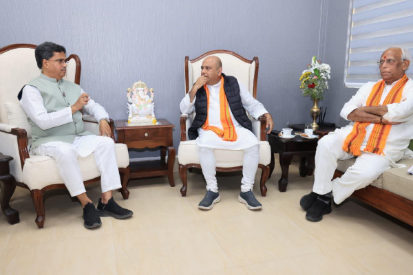 cm saha leads bjp’s high-level review for adc elections