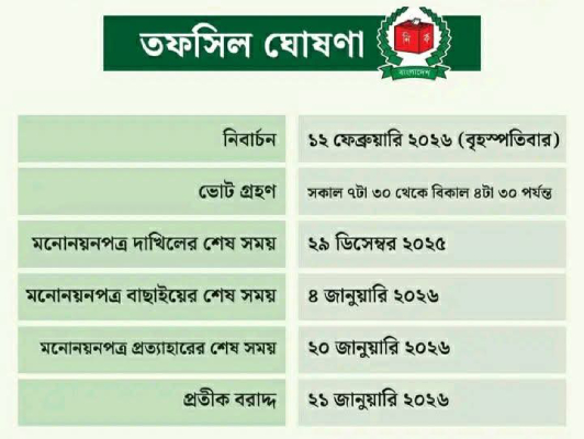 bangladesh to hold general election on 12 february 2026