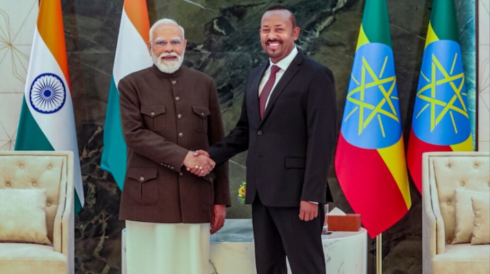pm modi arrives in ethiopia on first-ever state visit
