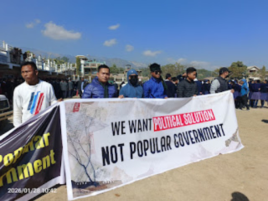 ‘no solution no rest’ protest in churachandpur