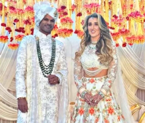 dhawan ties knot with sophie shine