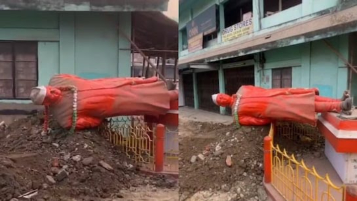 nehru statue vandalised in assam’s cachar