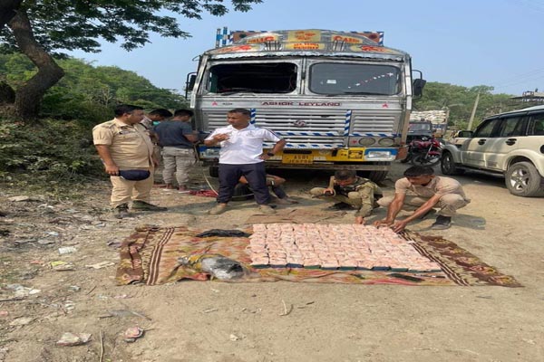 contraband drug loaded truck detained at assam-tripura border