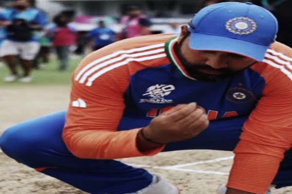 why rohit sharma eats the soil of barbados pitch reveals the fact