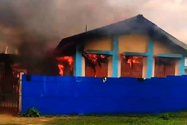 tribal hostel burned into ashes in south tripura